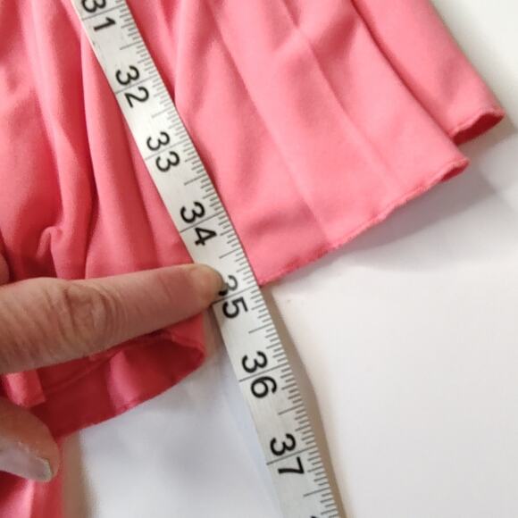 MaxAndCleo NWT Coral Sunburst Pleated Mini Dress Size 8 - Picture 6 of 16